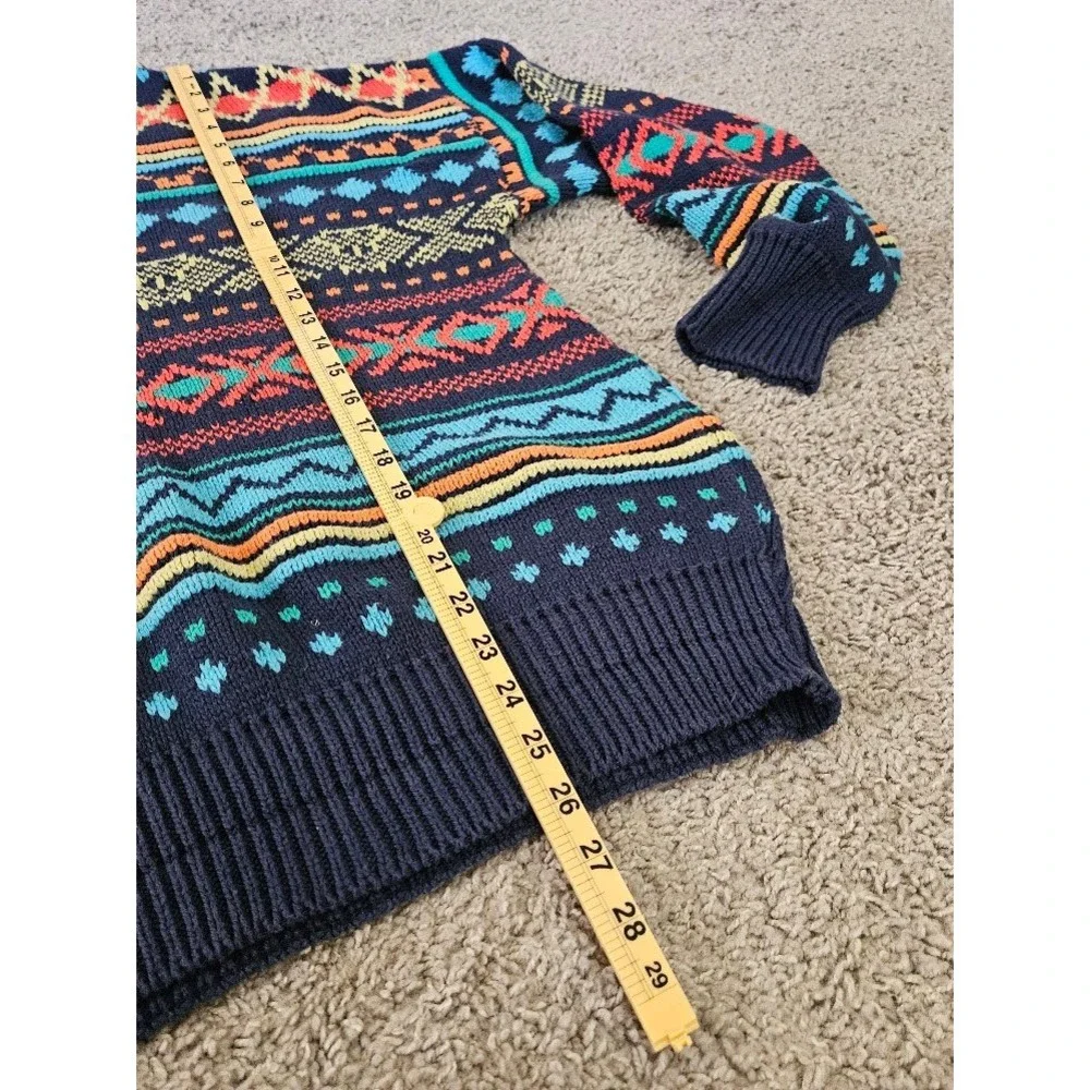 Vintage Aeropostale Men Large Cotton Geometric Southwestern Knit Sweater USA 90s